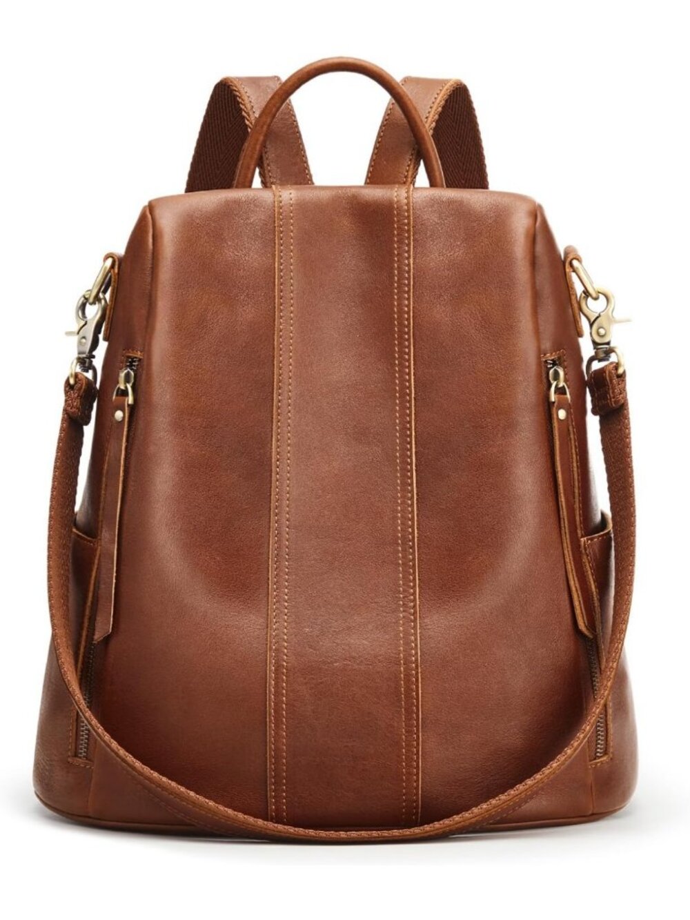 S-ZONE Leather Backpack Purses for Women Antitheft Rucksack Shoulder Bag Medium